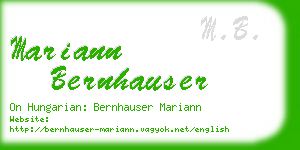mariann bernhauser business card